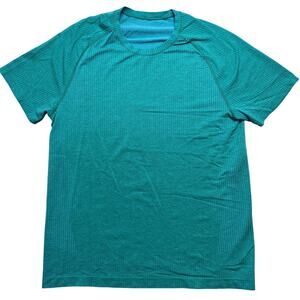 Lululemon Men's Metal Vent Tech Short Sleeve Training Tee Shirt in Blue - L